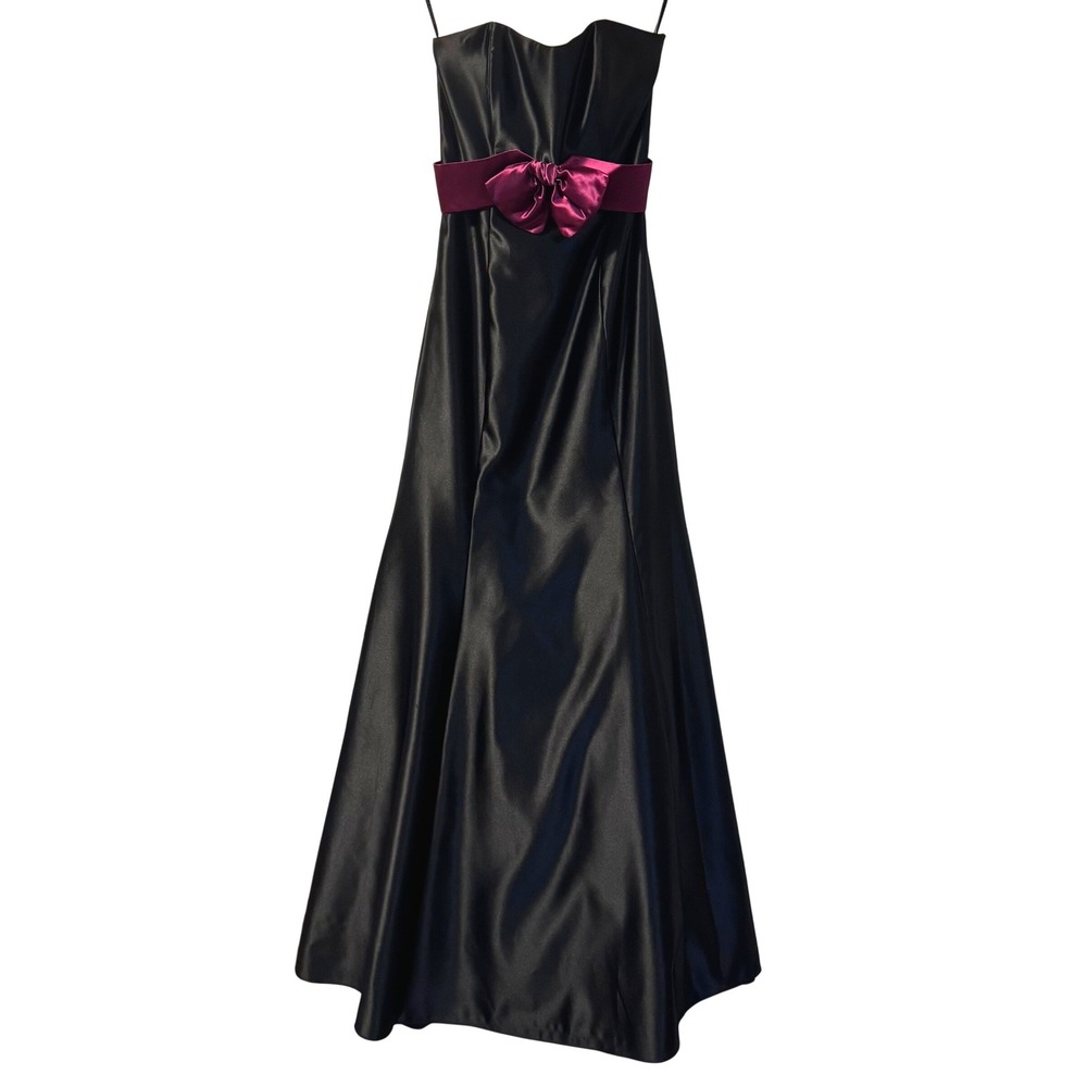 VTG Jessica McClintock Strapless Empire Waist Satin Homecoming Dress Y2K Gown